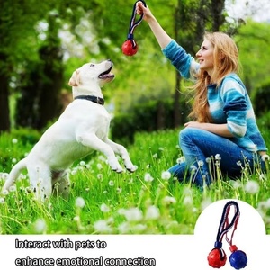 Boules de jouets pour chiens indestructibles avec corde Jouets à mâcher pour animaux de compagnie Balle de nettoyage des dents Balle de friandises pour chiens sur corde Interactive Tug of War - Product Image 4