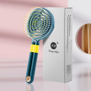 OEMサロン専用カーブ型通気ヘアブラシ、もつれ解消＆乾燥機能付き、テールコーム、ナイロンハンドル、箱入りヘアケアコーム - Product Image 1