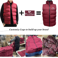Gilet Matelassé Homme Personnalisable, Col Montant, Poches Zippées, Chaud et Doudoune d'Hiver Noire