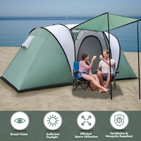 Tente de camping familiale à deux chambres Lager Space, abri de camping imperméable, tente à double étage en polyester