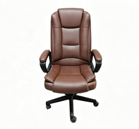 Chaise de bureau de direction en cuir de luxe à dossier haut, chaise confortable pour le bureau