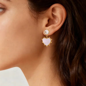 Boucles d'oreilles en acier inoxydable 304 plaqué or, forme de cœur, design goutte d'huile non décolorant, idéal pour les femmes, port quotidien, bijoux de mode - Product Image 2