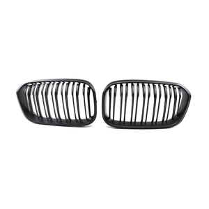 Grille avant de voiture de série de mode améliorée pour BMW série 1 F20 2015-2017 <span class=keywords><strong>Gril</strong></span> de pièces automobiles noir brillant à Double lamelles - Product Image 2