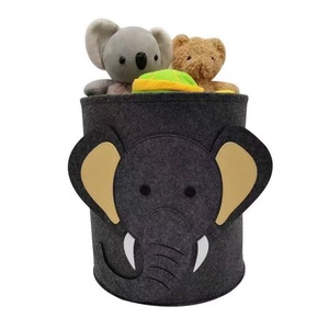 Customized Household Foldable Felt <strong>Storage</strong> <strong>Basket</strong> <strong>Large</strong> Capacity Cylindrical Organizer for Toys Clothes Snacks Laundry - Product Image 2