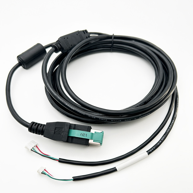Custom 12V Powered USB to 1 to 2 4Pin Terminal Connection Cable for POS System Terminal
