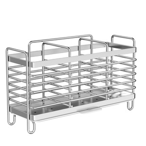 Estante de acero inoxidable para palillos de cocina, cuadrado, con drenaje, multiusos, de secado rápido - Product Image 1