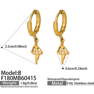Pendientes Huggie de Acero Inoxidable Chapados en Oro de 18K con Circonita 5A, Antideslustre, Joyería Minimalista de Lujo Ligero para Mujer - Product Image 4