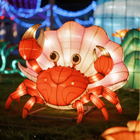 Lanterne de festival à LED, lanterne artisanale non toxique en forme de crabe ermite, lanternes durables en tissu de soie, fournitures pour fêtes et vacances