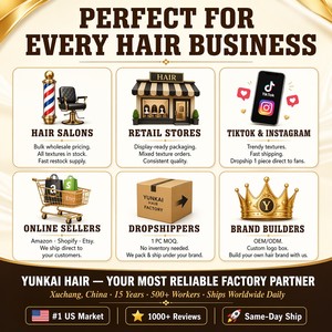 Capelli Umani Vergini Indiani 12A di Grado Professionale, 100% Naturali, da Singolo Donatore, Allineati alle Cuticole, Senza Grovigli, Vendita all'Ingrosso - Product Image 5