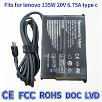 Adaptateur secteur USB Type-C fin 135W20V6.75A, chargeur de remplacement compatible avec Lenovo Legion Y9000P 14p Yoga Notebook