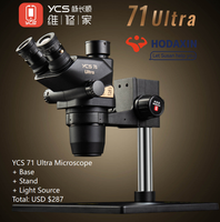 YCS 71 Ultra Trinocular Microscope Head 0.67X-45X Zoom for Phone Electronic Soldering Repair Microscope