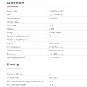 MikroTik CCR2004-16G-2S+ เราเตอร์อัจฉริยะไร้สาย 16 พอร์ต Gigabit 2 พอร์ต Gigabit Optical รองรับ Wi-Fi 802.11ac QoS WPS FTTH - Product Image 5