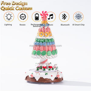 Albero di Natale Rotante con Caramelle e Dettagli Macaron, Ornamento da Tavolo per Feste Natalizie e Decorazioni per Villaggi Natalizi - Product Image 2