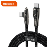 Toocki Conception de coude en forme de L PD 240W Type c ToType c Fil tressé Câble de données de charge rapide pour plusieurs appareils mobiles