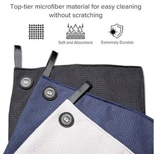 Serviettes de golf en microfibre unies personnalisées avec logo – Écologiques, antimicrobiennes, séchage rapide, avec sac de rangement en maille pour le sport - Product Image 6