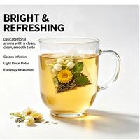 Thé aux fleurs mélangées 600g, sachets de thé pyramidaux au chrysanthème, jasmin, osmanthus et menthe, infusion chaude sans sucre pour la maison et le bureau
