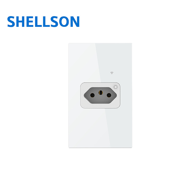 Brazilian Standard Power Socket 20A Tuya Smart Wall Socket WiFi Tempered Glass Outlet Smart Wall Socket