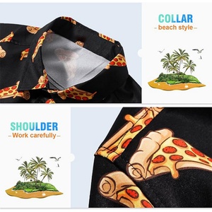 Men's Custom Logo ODM Breathable Stand Collar Food <b>Cars</b> Print Hawaiian Short Sleeve Casual Tropical Funky Button Down <b>Shirt</b> - Product Image 5