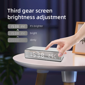 2026 Hot Selling Custom Logo <b>Table</b> Mobile Wireless Charging Alarm <b>Clock</b> With LED Display - Product Image 4