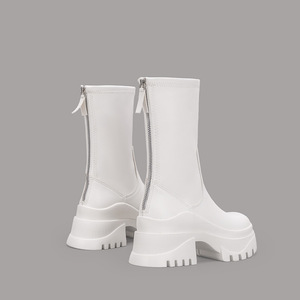 Botas Para mujer thời trang Chunky gót nền tảng bootie Giày Da Đen mắt cá chân khởi động - Product Image 5