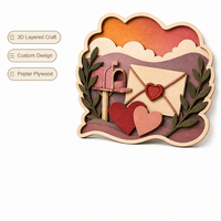 Plaque de lettres personnalisée en contreplaqué peuplier découpée au laser pour boîte aux lettres de la Saint-Valentin, pour cadeau de la Saint-Valentin en gros, conforme CPSC EFiling, DDP