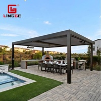 4x4m 4x5m 4x6m Pergola à lames orientables personnalisable, écologique, avec porte en verre, couverture de terrasse, toit robuste, facile à nettoyer