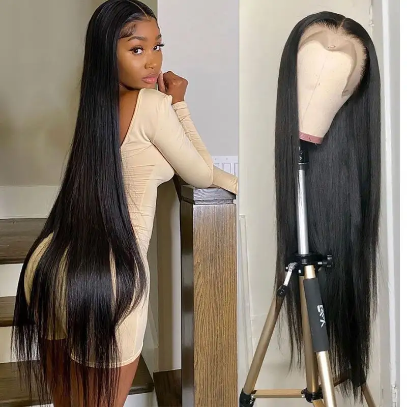 Blood trend lace hair wig Brazilian hair wigs for black woman hd lace frontal wig long black straight hair product