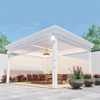 Pergola électrique en aluminium bioclimatique télécommandée 2x3 3x3m 3x4 3x5 5x4 3 m x 6m avec côtés persiennes blanches