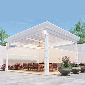 <span class=keywords><strong>Pergola</strong></span> électrique en aluminium bioclimatique télécommandée <span class=keywords><strong>2x3</strong></span> 3x3m 3x4 3x5 5x4 3 m x 6m avec côtés persiennes blanches - Product Image 6