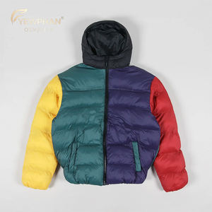 Chaqueta de Plumón de Lujo con Bloques de Color y Logotipo Personalizado, Chaqueta Acolchada Impermeable de Fábrica, Abrigo Acolchado para Hombre, Aislante y Cálido - Product Image 1