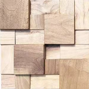 Panel de mosaico de madera recuperada de gama alta resistente al agua, Fondo de <span class=keywords><strong>TV</strong></span>, comedor, Bar, entrada, decoración de pared, materiales, paneles de madera dura - Product Image 4
