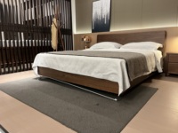 Lit mural contemporain en bois massif avec design de pieds invisibles, cadre de lit plateforme durable pour meubles de chambre