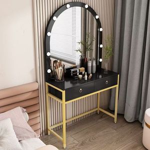 Modern LED Light Bedroom Furniture Optional Black Color Dresser with Storage for Makeup <b>Vanity</b> Dressing <b>Table</b> Salon Furniture - Product Image 1