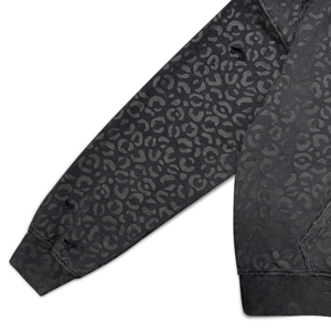 Sudadera con capucha para hombre, negra, estilo vintage, con estampado de leopardo, con cremallera, personalizada, de alta calidad, extragrande, para venta al por mayor - Product Image 6