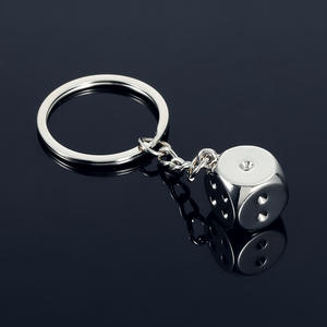 Publicidad <span class=keywords><strong>Promo</strong></span> Lucky Gift Dice Llavero Metal Plateado Dominó Dados Llavero - Product Image 6