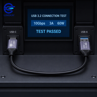 LUNG KAY Memproduksi Kabel Data USB 3.2 Gen 2 10Gbps 3A 60W USB a ke C Profesional untuk Laptop SSD Tablet Kustom OEM ODM