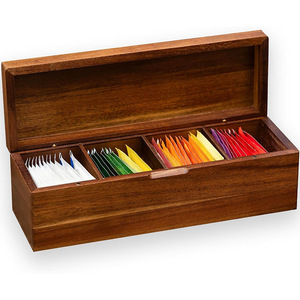 Wooden Tea And <b>Coffee</b> Storage <b>Box</b> With Lid Multi Purpose Retro Design For General Packaging - Product Image 3