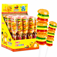 Op maat gemaakte groothandel 28G gemengde fruitburger gummy snoep lolly met aangepaste verpakking in zak