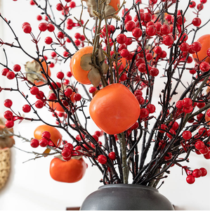 Branches de fleurs de kaki artificielles, fruits, arbres, nouveau style chinois, décorations de salon, décoration d'<span class=keywords><strong>arbre</strong></span> de kaki artificiel - Product Image 4