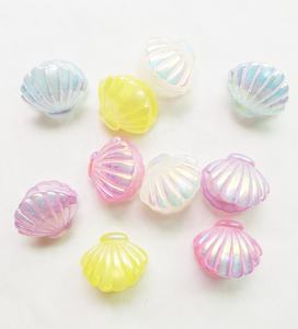 Almeja de colores mezclados de 23mm con pegamento de piedra de resina perlada <span class=keywords><strong>en</strong></span> la parte superior de los zapatos como decoración Venta caliente - Product Image 3