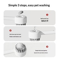 Brosse de bain et de massage pour animaux Find My Tail avec peigne - Matériau TPR, distributeur de liquide facile à utiliser pour chiens, chats et petits animaux