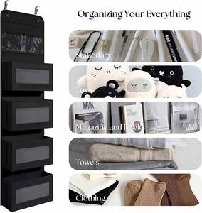 Organisateur suspendu pour porte avec fenêtre transparente et poche en PVC, organiseurs de placard suspendus pour le rangement des articles divers - Product Image 4