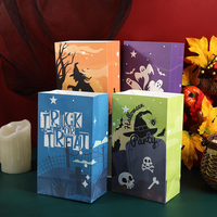 Sac en papier personnalisé pour Halloween, motif citrouille effrayant, emballage recyclable, sac cadeau pour bonbons d'enfants