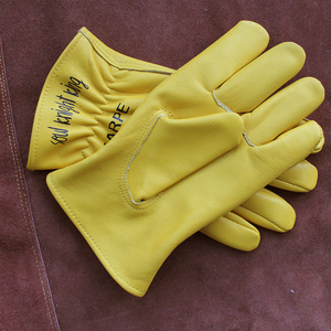 Guantes de motociclismo de cuero genuino de vaca-Guantes DE TRABAJO antideslizantes duraderos para hombres y mujeres - Product Image 5