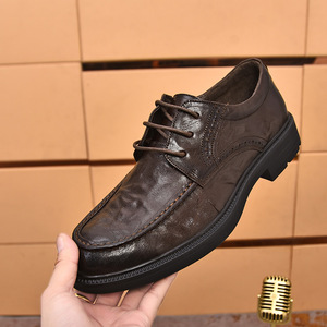Chaussures en cuir pour hommes 2025, décontractées et élégantes, pour l'extérieur, marron et noir, pour les fêtes. - Product Image 1