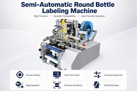 Étiqueteuse semi-automatique électrique de bureau pour bocaux ronds, tubes en carton et bouteilles en plastique, idéale pour les boissons