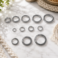 Nouvelle boucle ronde à pression de qualité supérieure en acier inoxydable brut avec fermoir à ressort pour accessoires de bricolage et de fabrication artisanale