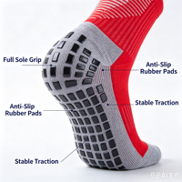 Chaussettes de sport antidérapantes personnalisées OEM avec soutien de la voûte plantaire et coussinets pour la gym, le yoga et le Pilates