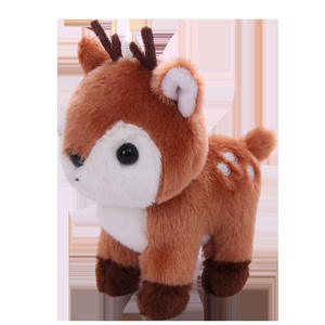 Venta al por mayor 10cm Super suave <span class=keywords><strong>bosque</strong></span> de dibujos animados Animal jirafa juguetes de peluche PP algodón relleno ciervo estatuilla mochila perchas para cumpleaños - Product Image 5