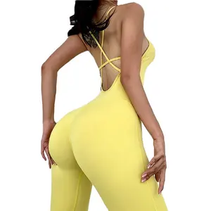 2020 new sexy aerial yoga jumpsuit body training fitness beauty back ballet dance jumpsuit women fitness yoga wear sports sets